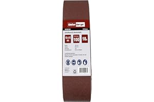 Woltersberger® Schleifbänder 10 Stück | Größe 100x915mm | Körnung P80 | Gewebe-Schleifband Bandschleifpapier Bandschleifer zum Schleifen, Feilen, Schärfen und Entrosten