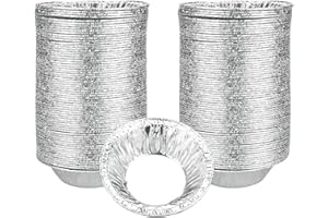 Eterspr 200 Piezas Bandeja de Aluminio Desechable para Huevos, Molde Duradero para Panqueques, Uso en Microondas (Plateado)