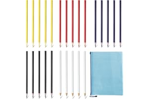 HJJMN 25 Pcs Tailors Chalk Pencils, Fabric Pencil Sewing, Sewing Pencil Dressmakers DIY Craft Markers Pens for Sewing, Crafting, Tracing & Home Tailoring Projects, 5 Colours