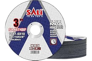 SALI 20 Pack Cut Off Wheels 75mm（3"） General Purpose Metal Cutting Wheel for 75mm Angle Grinders and Die Grinders- Cutting Disc Aggressive Cutting 75 x 1.6 x 10 Operating Up to 25000 RPM and 80 M/S