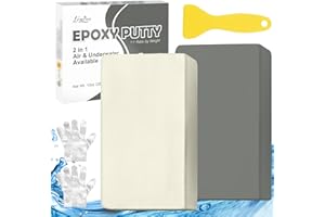 LIMINO Mastic époxy, 284g mastic de piscine à réparation rapide, sous l'eau ou sur l'eau mastic de réparation époxy - 2 parties d'argile gravée époxy pour coller le métal, les carreaux, le plastique (Gris)
