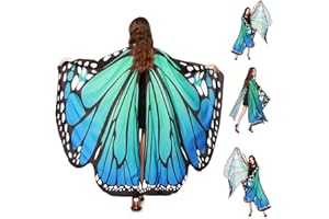 TANCUDER Ailes de Papillon 168 * 140cm en Polyester Cape d'ailes de Papillon Déguisement Adulte Colorié pour Halloween, Noël, Fête, Bal, Costume