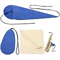 JOVYTH 2 Chiffons de Nettoyage pour Saxophone + 1 Chiffon en Daime – Nettoyage Efficace de l'Eau et des Saletés, Doux, Adapté au Saxophone, Clarinette, Flûte et Autres Instruments à Vent en Bois