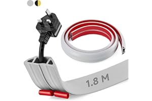 CREWORKS 1.8M Canalina Passacavi Pavimento a 3 Canali, Canalina Passacavi Calpestabile Adesiva, PVC Canalina Flessibile per Cavi Elettrici per Casa, Officina, Magazzino, Concerto, Grigio