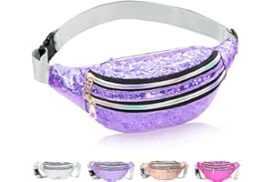 HEAWAA Sac Banane pour Femme en métal imperméable à l'eau Sac Banane Tendance avec réfléchissant réglable et réglable pour Femme et Homme Fête Festival Sport en Plein air Voyage, Style rétro des années 80