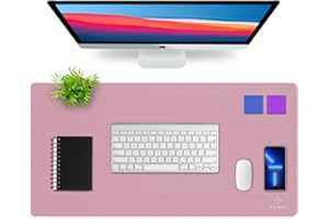 K Knodel Schreibtischunterlage, 80cm x 40cm PVC-Leder Tischunterlage, Wasserdichte Laptop Unterlage für Büro (Purpur)