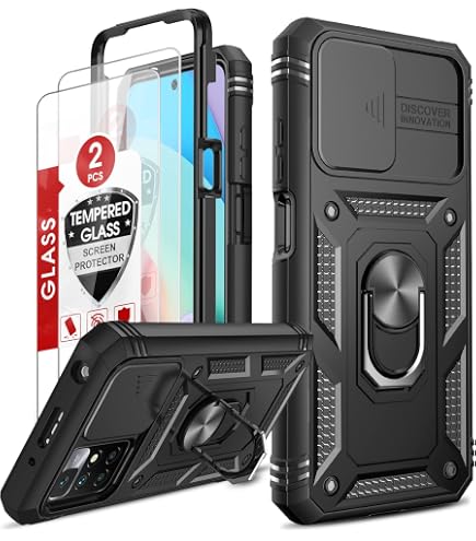 XINYEXIN Handyhülle Für Xiaomi Redmi 10 (2022/4G) – Mit Ringständer, Stoßfest (himmelblau)