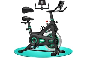 DMASUN Exercise Bike for Home Gym Use with Large LCD Display & Tablet Holder, Super Quiet Magnetic Resistance Indoor Cycling Bike - Stationary Bike with Comfortable Seat Cushion, 350LBs Capacity