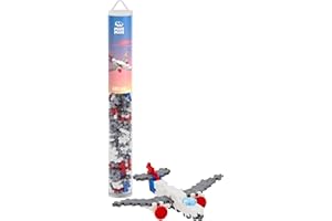 Plus-Plus 9604284, Geniales Konstruktionsspielzeug, Flugzeug, Kreativ-Bausteine Tube, 100 Teile