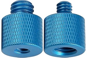Frgyee 2 Adaptadores de Tornillo de Cámara de 1/4 Pulgadas Macho a 3/8 Pulgadas Hembra y 3/8 Pulgadas Macho a 1/4 Hembra Conjunto de Adaptadores para Monitor de Cámara, Trípode, Soporte(Blue)