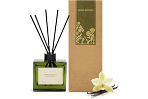 ‎SAUSSAVITA Raumduft Diffuser für Badezimmer,Aroma Diffuser Vanille Duft mit 7 Duftstäbchen,Natürlich Langanhaltend Lufterfrischer für die Schlafzimmer, Raumdüfte für dekorative Wohnaccessoires