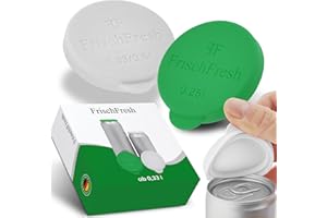 FRISCHFRESH: Couvercle pour canettes de boisson: 0,25/0,33-0,5l+ (vert/blanc, 0,33-0,5l+) (Conforme REACH, BPA-free) Parfaite protection en festivals, à la plage, dans le jardin et en déplacement