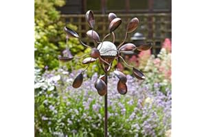 UNKNOWN Gemini Wind Spinner W/Solar Crackle Globe