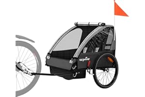 SEPNINE Remolques De Bebé Remolque Infantil 2 En 1 para Bicicleta Carrito con Freno De Mano Y Compartimento De Almacenamiento Adecuado para Correr, Viajes De Bicicleta