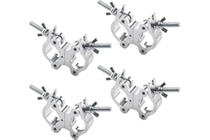WECAN Éclairage de scène et accessoires, pince en C en aluminium torsadée, pinces d'échafaudage robustes réglables de 40 à 52 mm, argent