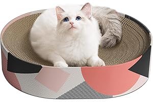 Comsaf Tiragraffi per Gatti,Pet Round Scratcher Bowl Giocattoli,Gatti Round Cat Scratcher,44x34x10cm,cartone e struttura di qualità superiore,Premium, Durevole, Reversibile