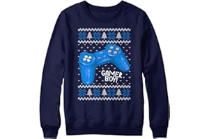 Purple Print House Kids Gamer Boy Christmas Sweater Video Game Parody Jumper Xmas Sweatshirt for Boys