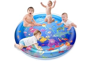 100 * 100cm Tapis D'eau Gonflablede Bébé,GOLDGE Tapis de Jeu en PVC Imperméable,Énorme Centre d'Activité Amusante Doux et Confortable,Rempli d'eau pour Les Bébés