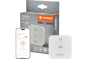 LEDVANCE SMART+ Kohlenmonoxidmelder mit WiFi-Technologie, zertifiziert nach EN 50291, weiß, Kunststoff