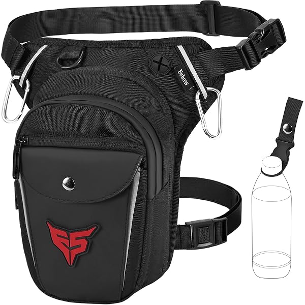 QWORK Beintasche Für Motorrad & Outdoor – Wasserdicht, EVA-Hartschale, Verstellbar, Ca. 1 Liter Fassungsvermögen