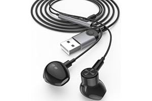 ACAGET USB Earphones for PC, 7.5 Ft, USB Headset Earbud with Microphone Computer Headphones, Wired In Ear Earphone with Type A Port Connection for Dell Laptop for Surface for Switch