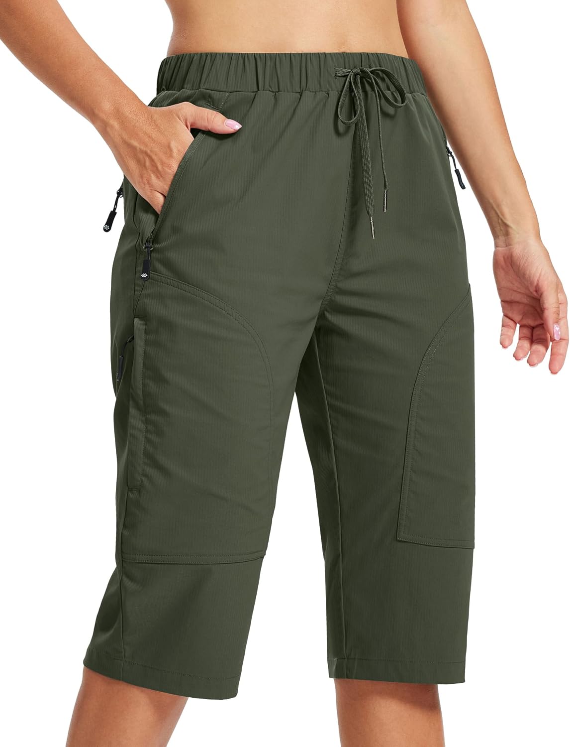 MoFiz Pantalones Cortos de Trekking Mujer Bermudas Secado Rápido 3/4 Pantalones de Senderismo Acampada Marcha Safari Deporte Shorts con 5 Bolsillos