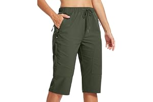 MoFiz Pantalones Cortos de Trekking Mujer Bermudas Secado Rápido 3/4 Pantalones de Senderismo Acampada Marcha Safari Deporte Shorts con 5 Bolsillos