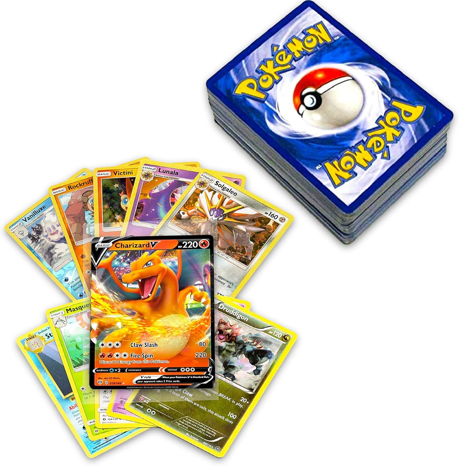 100 Pokémon Karten Deutsch - 10 Glitzernde Garantiert, Holo und Reverse Holo + 90 Normale - Mise en situation et utilisation