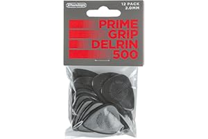 JIM DUNLOP Púas Delrin 500 Prime Grip 2,00mm Saco de 12