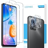 Screen Protector for Xiaomi Redmi 10 5G + Camera Protective Film 2 Pieces + 2 Pieces 9H Film Hardness Tempered Protective Glass High Sensitivity Screen Protector Transparent