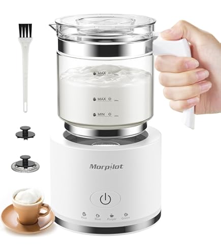 600 Ml Capaciteit Morpilot Elektrische Melkopschuimer 4-in-1 – 550W, 600 Ml, Glazen Kan, Automatische Uitschakeling Krups Melkopschuimer