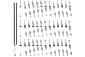 VMUTGA 200 Stück Doppelköpfige Nägel, Nahtloser Nagel mit Doppelköpfigem Sockelfaden Ohne Spuren Doppelkopf Sockelleisten Nägel Unsichtbare Sicherheitsschrauben mit 3 Hülsenwerkzeug für Home Deko