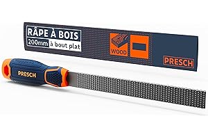 Presch Râpe à bois à bout plat 200mm - Râpe de haute qualité à double tranchant H2 pour une finition propre des bords dans le bois dur ou tendre - Lime à bois professionnelle