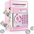 TUQI Electronic Money Bank for Kids,Safe for Kids Birthday Gift,Piggy Bank with Password/Music,for Boys and Girls,Safe Box (Pink)