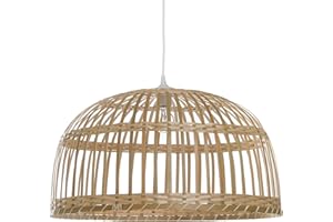 LUSSIOL Luminaire Phuket 60, suspension bambou, 60 W, naturel, ø 60 x H 33 cm