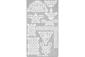 Aleks Melnyk #37.1 - Stencil in metallo, motivo nodo celtico, Wicca, stile irlandese, 1 pezzo, pittura, combustione del legno, pirografia, scultura in legno, trapuntatura, scandinavo, simbolo vichingo