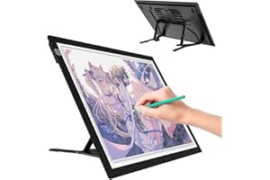 IODOO A3 LED Tavoletta Luminosa per Disegno, 2500 mAh Ricaricabile Ultra Sottile Lavagna Luminosa Light Board Tavolette Disegno per Drawing Sketching, Gli Artisti, DisegnareDimmable Tracing Pad