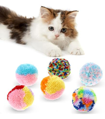100 Bunte Mini-Lametta-Bälle – Glitzernde Pompons Für Katzen-Spielzeug, Garnknäuel-Ersatz