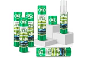 GEEETECH 3D Printer Glue Stick, Pack of 6 (JT16), Perfect First Layer Adhesion, Water Soluble, Compatible with PLA, ABS, PETG Filament