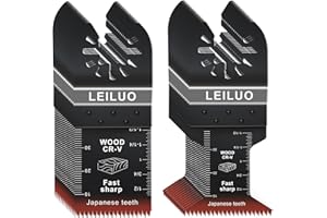 LEILUO 50 szt. Japońskie wielofunkcyjne ostrza do szybkiego cięcia Materiał CRV Ostrza oscylacyjne Uniwersalne akcesoria z etui do DeWalt, Milwaukee, Makita i innych
