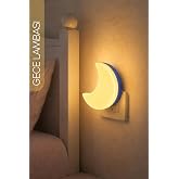 Yarım Ay Gece Lambası ON/OFF Tuşlu Koridor Hol Işığı Uyuma Işığı Sarı K6975