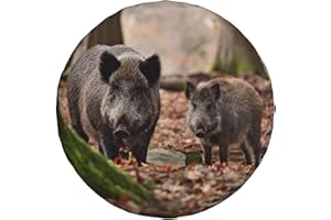 ZHIMAHOU Universal Ersatz Reserverad Abdeckung Wildschweine Schwein Schweinefamilie Wasserdicht Reserveradabdeckung Staubdicht Reifen für Anhänger, Wohnmobil, SUV, Geländewagen Rad 15 Zoll