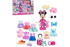 MICKEY MOUSE Disney Minnie, Coffret Fashion, 25 pièces, Dont 1 Figurine Minnie articulée 15cm, des Tenues et des Accessoires, Jouet pour Enfants dès 3 Ans, GIOCHI PREZIOSI, MCN30