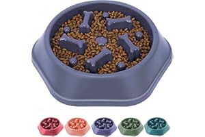 DOKI Slow Feeder Dog Bowl, Dog Bowls to Slow Down Eating, Anti-Choke, Anti-Gulp, Pet Bowls for Small Medium Size Pets(Purple)