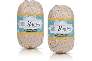 Uiopa Fettuccia Metallico per Borse a Uncinetto, 2 x 100g(2 x 33m) Filato Grosso di Tessuto in Poliestere, Filo Uncinetto per Borse, Cestini, Tappeti, Fai da Te, Artigianato