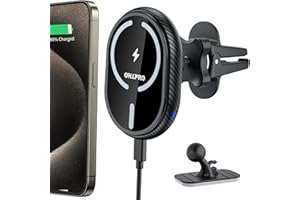 OHLPRO Magnetische kabellose Ladegerät Für Magsafe Autoladegerät und iPhone 15 Pro Max/15 Pro/15, iPhone 14/13/12 Serie, iPhone autohalterung für Lüftungsschlitze am Armaturenbrett