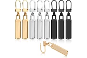 YQQYG 9 PCS Zipper Puller Replacement, Metal Zipper Pulls, Removable Zip Repair Puller Replacement for Clothes Purse Handbags Backpacks Suitcase Luggage