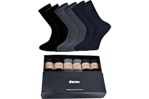 Deren 6 par bambusowych skarpet męskich zapobiegających poceniu się, skarpety bambusowe premium, prezent dla mężczyzn, skarpety bambusowe do biznesu i na czas wolny, skarpety męskie, bez szwów,