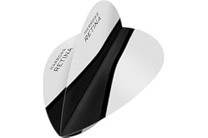 DARTS CORNER Harrows Retina X | Plumas de dardos extrafuertes de 100 micras en forma de pera, 5 juegos de 3 vuelos, 15 plumas en total, color blanco
