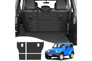 OUSUWO Backrest Mat for 2018-2023 Jeep Wrangler JL Unlimited 4X4, TPE Cargo Mat Back Seat Protector for Wrangler JL 4 Door W/Factory Subwoofer(Backrest Mats)